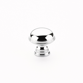 Atherton Plain Surface Knob, Knurled Edge, Polished Chrome, 1-1/4'' dia 572-26