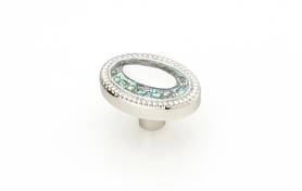 Fair Isle Knob, Oval, Imperial Shell, Polished Nickel, 1-1/2'' x 1-1/8'' 657-PN