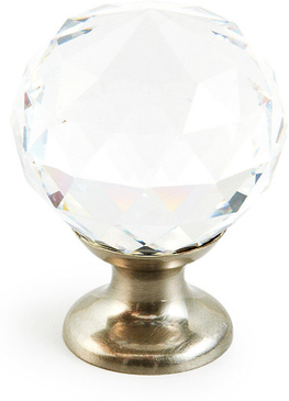 Stargaze Round Glass Knob, Satin Nickel, 1-1/8'' dia 70-CS-15