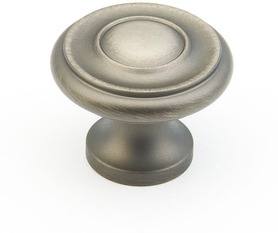 Traditional Round Knob, Antique Nickel, 1-1/4'' dia 703-AN