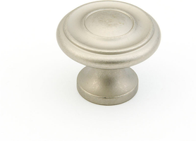 Traditional Round Knob, Distressed Nickel, 1-1/4'' dia 703-DN