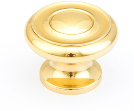 Traditional Round Knob, Polished Brass, 1-1/2'' dia 704-03