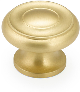 Colonial Round Knob, Satin Brass, 1-1/2'' dia 704-SB