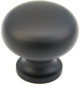 Traditional Knob, Round, Flat Black, 1-1/4'' dia 706-FB