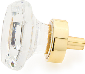 Stargaze Octagonal Glass Knob, Polished Brass, 1-1/4'' dia 71-C-03