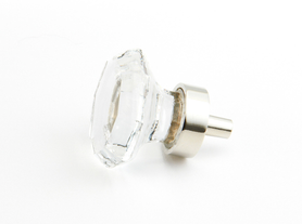 Stargaze Octagonal Glass Knob, Polished Nickel, 1-1/4'' dia 71-C-PN