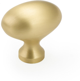 Country Knob, Oval, Satin Brass, 1-3/8'' dia 719-SB