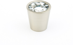 Stargaze Cylinder Glass Knob, Satin Nickel, 1-1/16'' dia 72-C-15