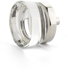 City Lights Flat Disc Glass Knob, Polished Nickel, 1-3/8'' dia 77-PN