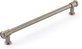 Steamworks Appliance Pull, Distressed Pewter/Copper, 12'' cc 79-12-DP/C