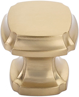 Empire Knob, Square, Signature Satin Brass, 1-3/8'' 882-SSB