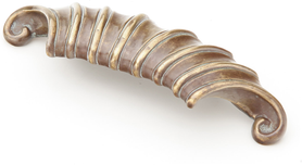 French Court Cup Pull, Monticello Brass, 2'' cc 915-MBR