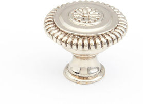 Sonata Knob, Round, White Brass, 1-5/16'' dia 968M-WB