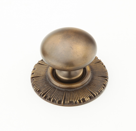 Sunburst Round Knob with Backplate, Estate Dover, 1-1/4'' dia 970-ED