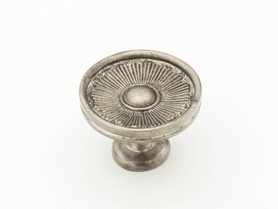 Sunburst Knob, Round, Silver Antique, 1-3/8'' dia 972-SA