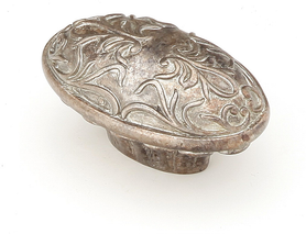Cantata Knob, Oval, Monticello Silver, 5/8'' cc, 1-1/4'' x 2'' 993-MSL