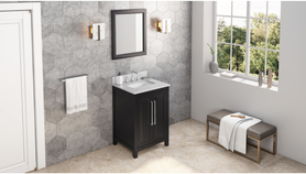 2nd Gen Cade Vanities 22'' W x 1'' D x 28'' H Black Cade mirror MIR2CAD-22-BK