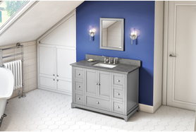 Addington 48'' Grey Vanity, Steel Grey Cultured Marble Vanity Top, undermount rectangle bowl VKITADD48GRSGR