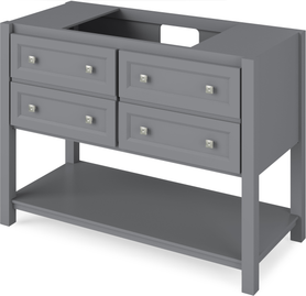 Adler 48'' Grey Vanity, Steel Grey Cultured Marble Vanity Top, undermount rectangle bowl VKITADL48GRSGR