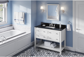 Adler 48'' White Vanity, Black Granite Vanity Top, undermount rectangle bowl VKITADL48WHBGR