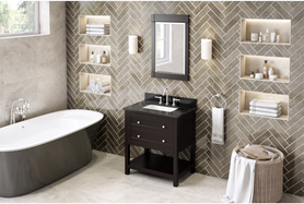 Astoria 30'' Espresso Vanity, Black Granite Vanity Top, undermount rectangle bowl VKITAST30ESBGR