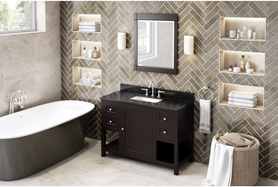 Astoria 48'' Espresso Vanity, Black Granite Vanity Top, undermount rectangle bowl VKITAST48ESBGR