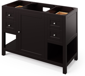 Astoria 48'' Espresso Vanity, Calacatta Vienna Quartz Vanity Top, undermount rectangle bowl VKITAST48ESCQR