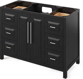 Cade 48'' Black Vanity, Black Granite Vanity Top, undermount rectangle bowl VKITCAD48BKBGR