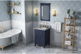 Chatham 24'' Hale Blue Vanity, Steel Grey Cultured Marble Vanity Top, undermount rectangle bowl VKITCHA24BLSGR