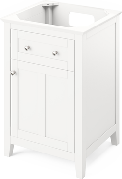 Chatham 24'' White Vanity, Calacatta Vienna Quartz Vanity Top, undermount rectangle bowl VKITCHA24WHCQR