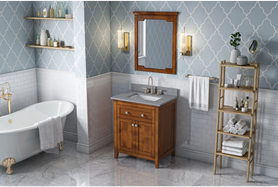 Chatham 30'' Chocolate Vanity, Steel Grey Cultured Marble Vanity Top, undermount rectangle bowl VKITCHA30CHSGR