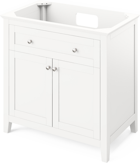 Chatham 36'' White Vanity, Boulder Cultured Marble Vanity Top, undermount rectangle bowl VKITCHA36WHBOR
