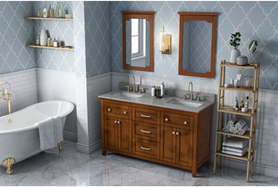 Chatham 60'' Chocolate Vanity, double bowl, Steel Grey Cultured Marble Vanity Top, two undermount rectangle bowls VKITCHA60CHSGR