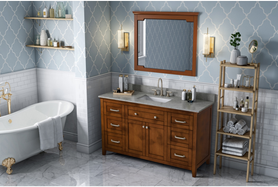 Chatham 60'' Chocolate Vanity, Steel Grey Cultured Marble Vanity Top, undermount rectangle bowl VKITCHA60SCHSGR