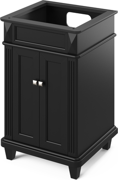 Douglas 24'' Black Vanity, White Carrara Marble Vanity Top, undermount rectangle bowl VKITDOU24BKWCR