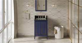 Percival 24'' Hale Blue Vanity, Black Granite Vanity Top, undermount rectangle bowl VKITPER24BLBGR