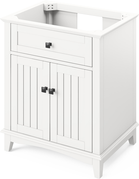 Savino 30'' White Vanity, Black Granite Vanity Top, undermount rectangle bowl VKITSAV30WHBGR