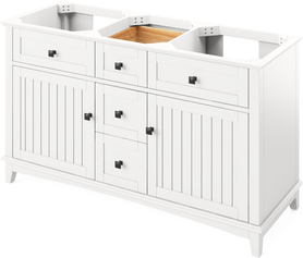 Savino 60'' White Vanity, double bowl, Steel Grey Cultured Marble Vanity Top, two undermount rectangle bowls VKITSAV60WHSGR