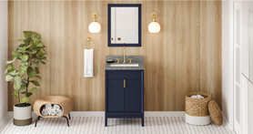 Theodora 24'' Hale Blue Vanity, Boulder Cultured Marble Vanity Top, undermount rectangle bowl VKITTHE24BLBOR