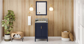 Theodora 24'' Hale Blue Vanity, Steel Grey Cultured Marble Vanity Top, undermount rectangle bowl VKITTHE24BLSGR