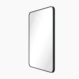 2nd Gen Metal Mirrors 24'' W x 1'' D x 30'' H Matte Black Rounded Rectangle Metal Frame Mirror VMIR-METR-24MB