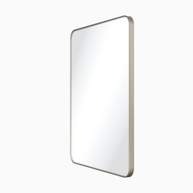 2nd Gen Metal Mirrors 24'' W x 1'' D x 30'' H Satin Nickel Rounded Rectangle Metal Frame Mirror VMIR-METR-24SN