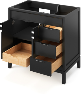 Theodora 36'' Blue Steel Vanity, left offset VN2THE-36-BS-NT