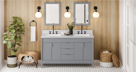 Theodora 60'' Grey Vanity, double bowl VN2THE-60-GR-NT