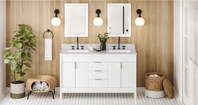 Theodora 60'' White Vanity, double bowl VN2THE-60-WH-NT