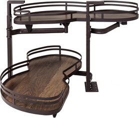 Blind Corners 21'' Oil Rubbed Bronze and Walnut Blind Corner Swingout for Openings on the Left of the Blind BCSO221BOWD-LH