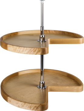 LazySusans 32'' Kidney Two-Shelf Wood Lazy Susan Set LSK232-SET