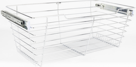 Pullout Closet Baskets Chrome Closet Pullout Basket with Slides 14''D x 17''W x 11''H POB1-141711CH