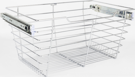 Pullout Closet Baskets Chrome Closet Pullout Basket with Slides 16''D x 23''W x 11''H POB1-162311CH