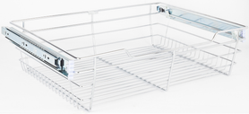 Pullout Closet Baskets Chrome Closet Pullout Basket with Slides 16''D x 23''W x 6''H POB1-16236CH